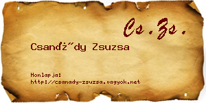 Csanády Zsuzsa névjegykártya